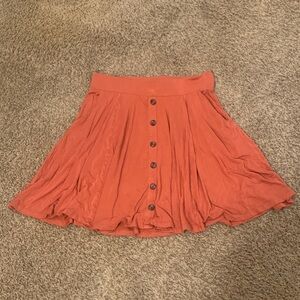 Torrid Orange Button-Front Skater Skirt